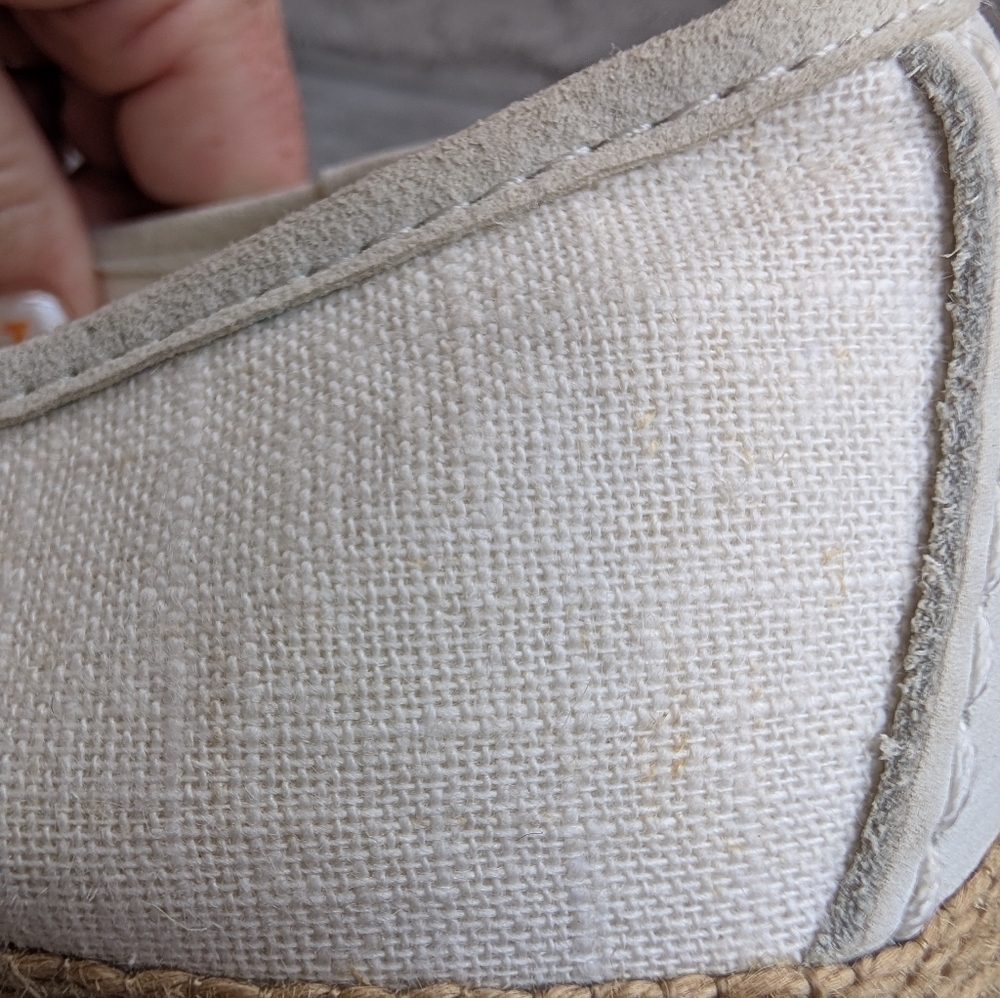 UGG Syleste Espadrille Women's Seagull White Canvas Slip On Flats Loafers Shoe 7 - Picture 8 of 11